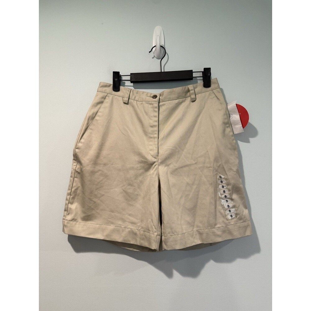 NEW Liz Claiborne Shorts Womens 8 Khaki 100% Cotton High Rise Coastal Travel
